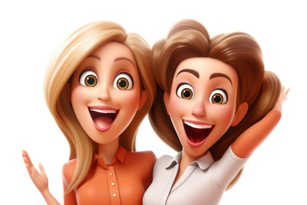 Cartoon laughing female adult. AI generated Image by rawpixel.
