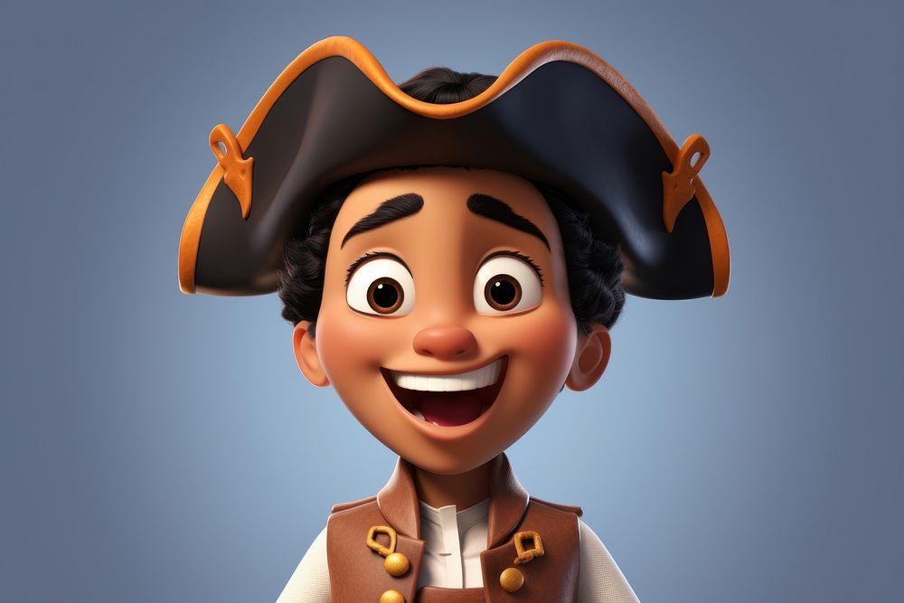 Cartoon pirate face happiness. AI generated Image by rawpixel.