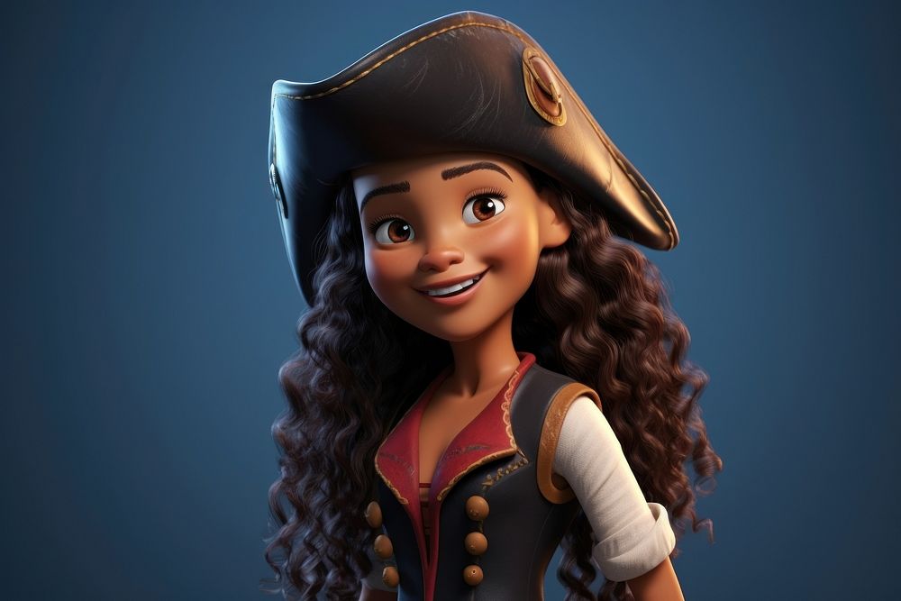 Cartoon pirate hairstyle happiness. AI generated Image by rawpixel.