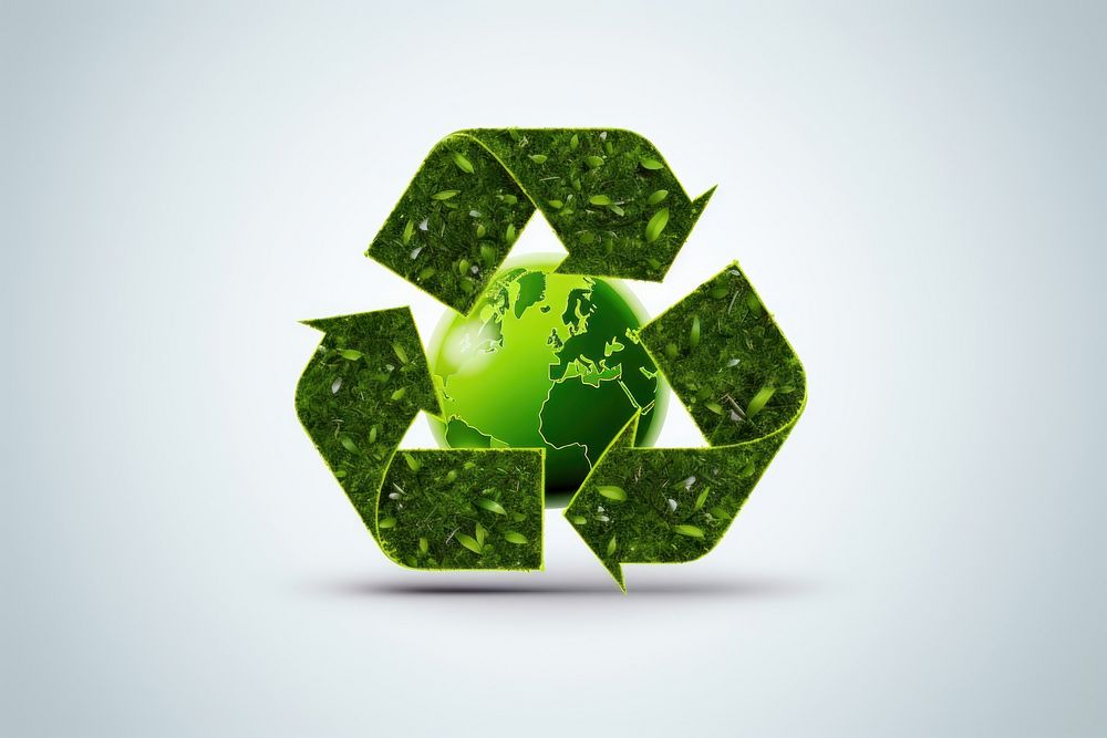 Green recycling plant circle. AI generated Image by rawpixel.