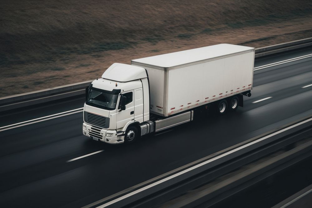 Truck vehicle highway transportation. AI generated Image by rawpixel.