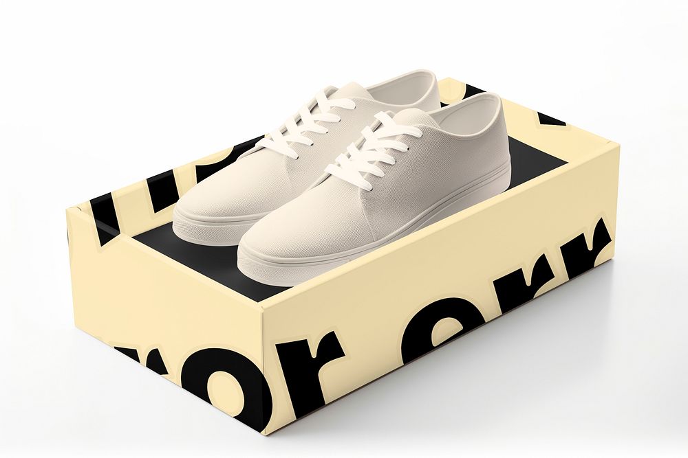 Canvas sneakers mockup, casual fashion psd