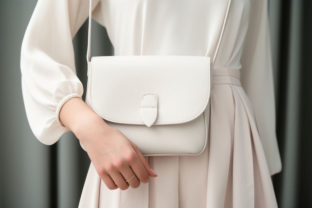 Bag handbag purse white. 