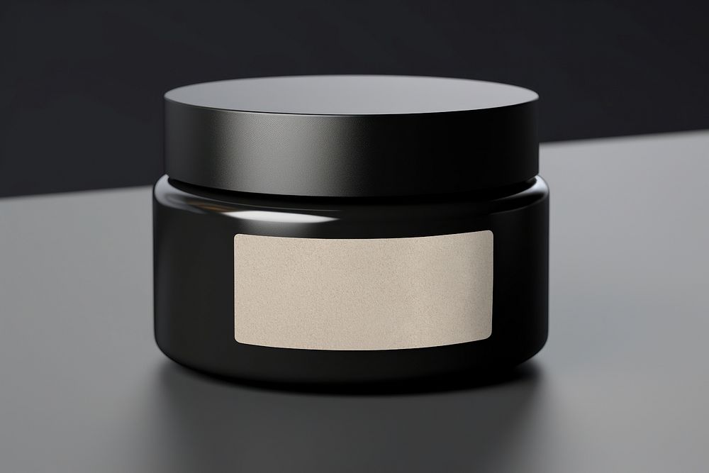 Black cream jar, product packaging
