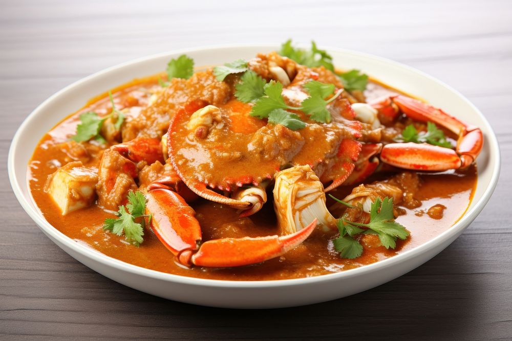 Seafood curry plate meal. AI generated Image by rawpixel.