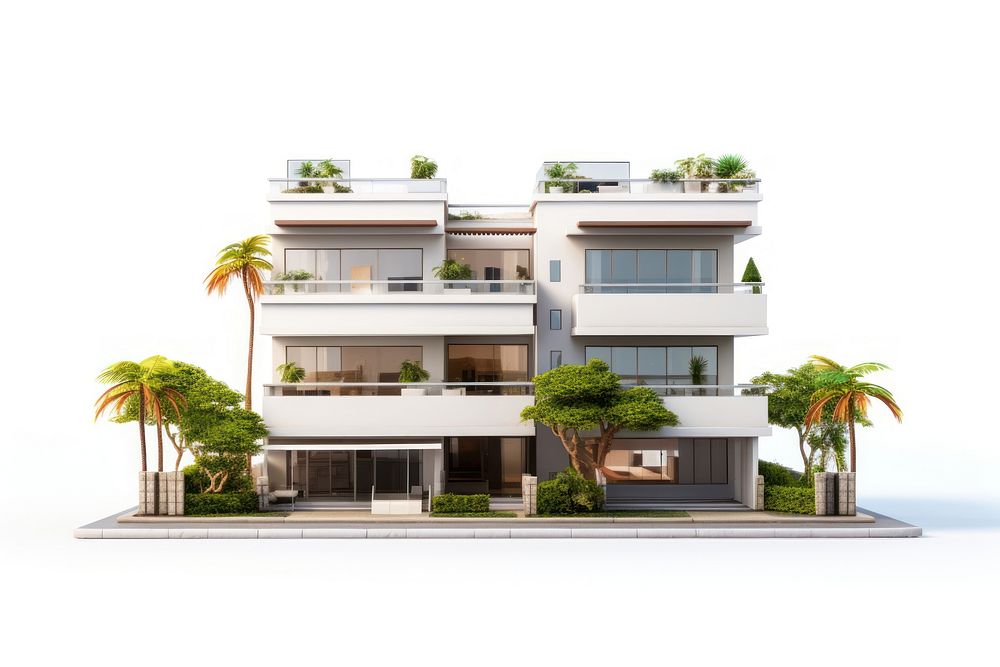 Architecture apartment building house. AI generated Image by rawpixel.