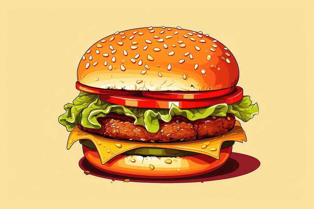 Burger food hamburger vegetable. AI generated Image by rawpixel.