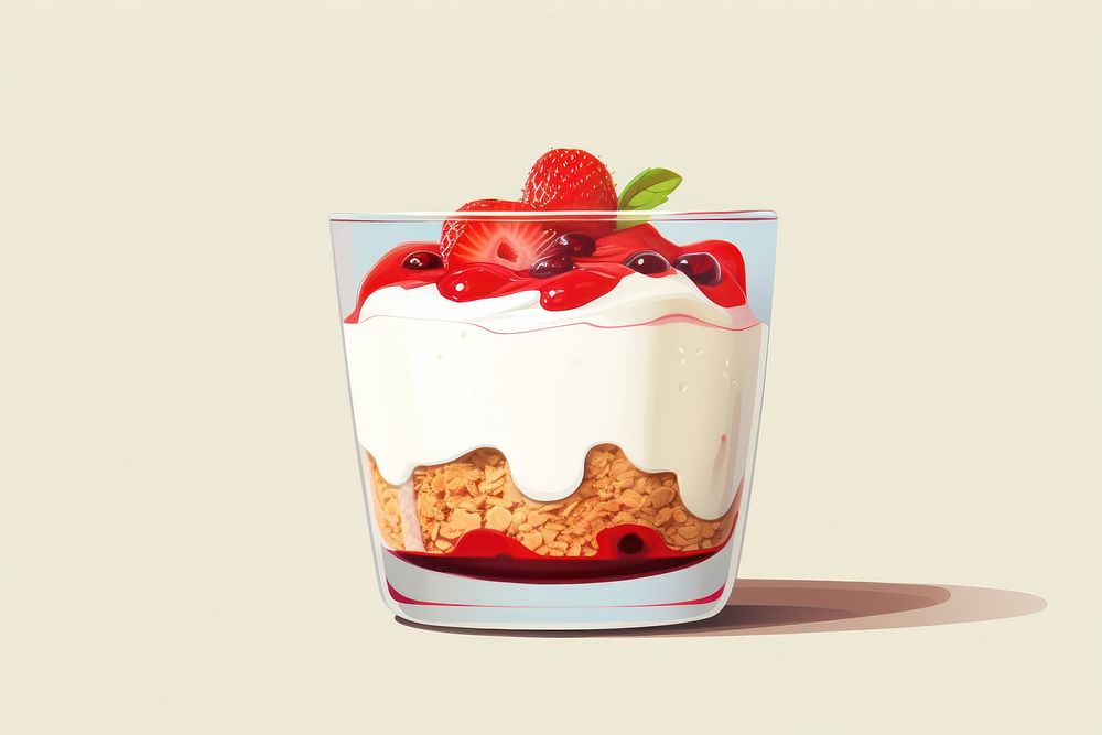 Dessert sundae berry fruit. AI generated Image by rawpixel.
