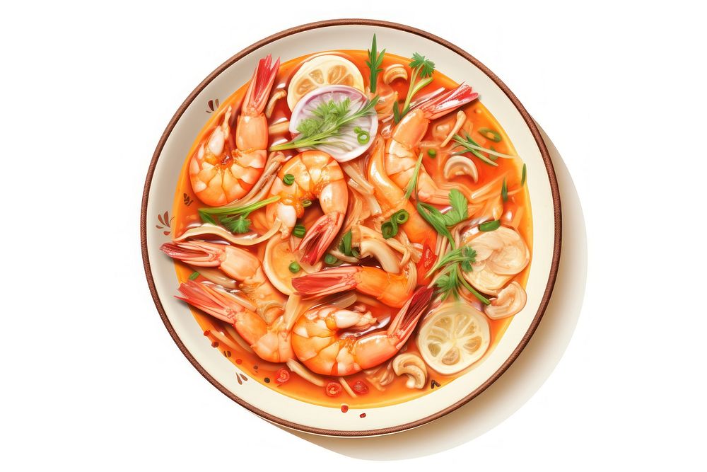 Seafood shrimp plate meal. AI generated Image by rawpixel.