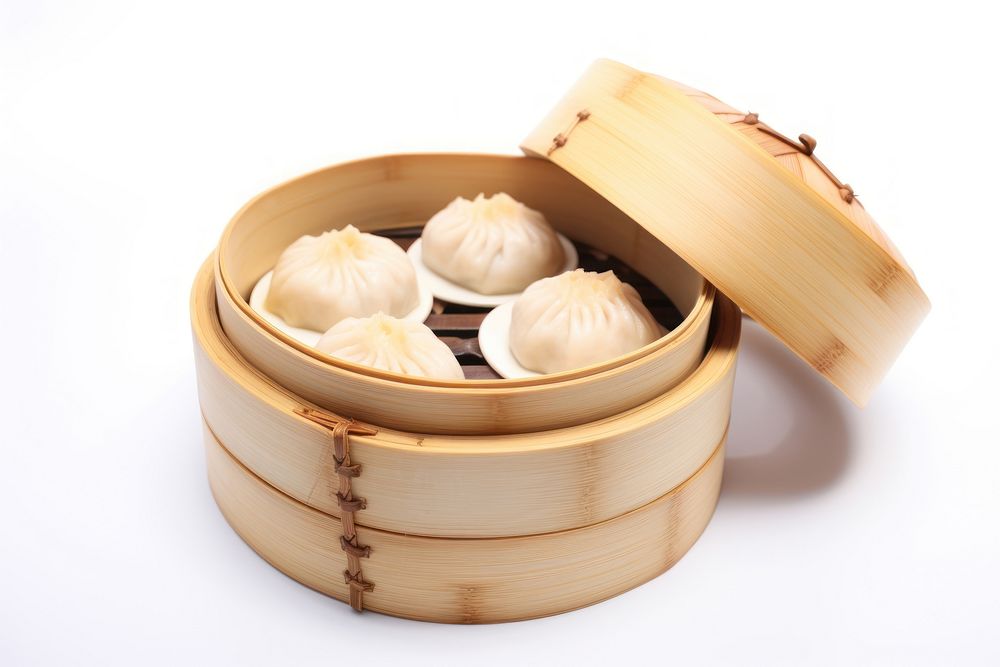 Dumpling food white background xiaolongbao. AI generated Image by rawpixel.