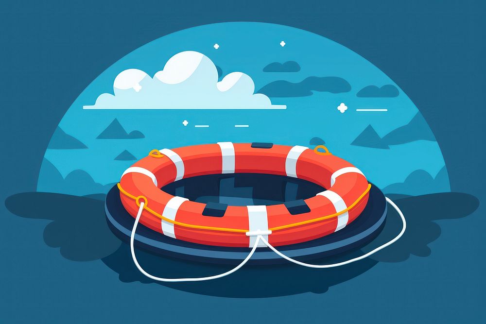 Lifebuoy inflatable forbidden floating. AI generated Image by rawpixel.