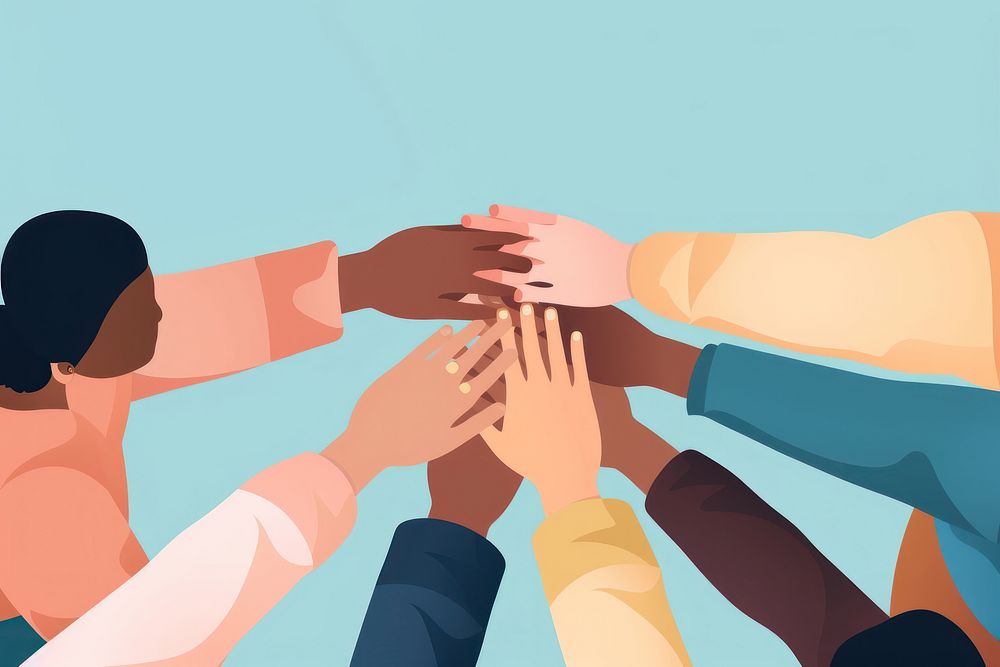 Hand people togetherness friendship. AI generated Image by rawpixel.