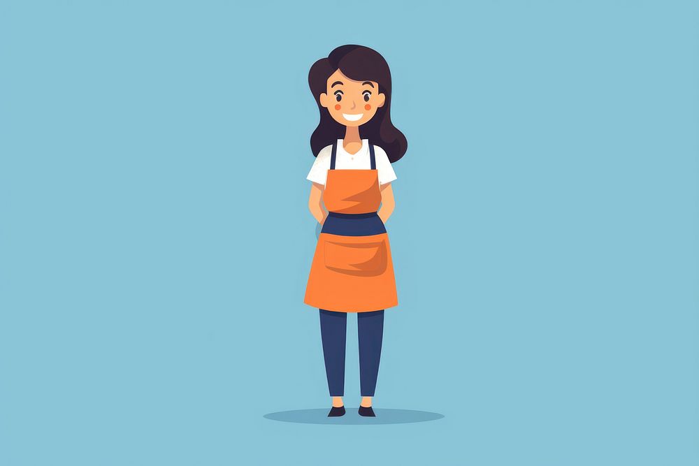 Cartoon apron portrait standing. AI generated Image by rawpixel.