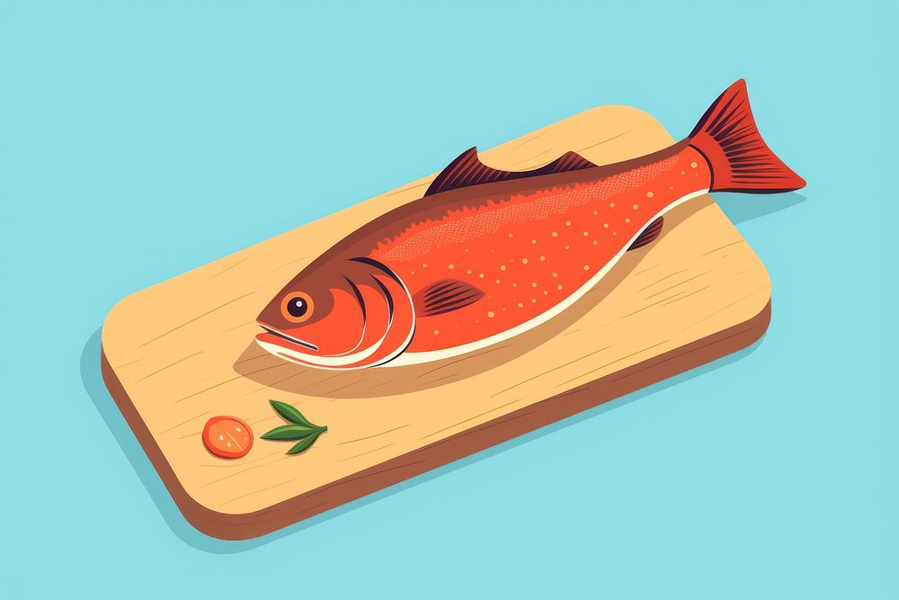 Fish animal food chopping board. AI generated Image by rawpixel.