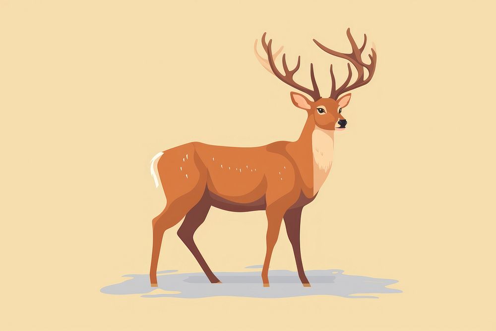 Wildlife animal antler mammal. AI generated Image by rawpixel.