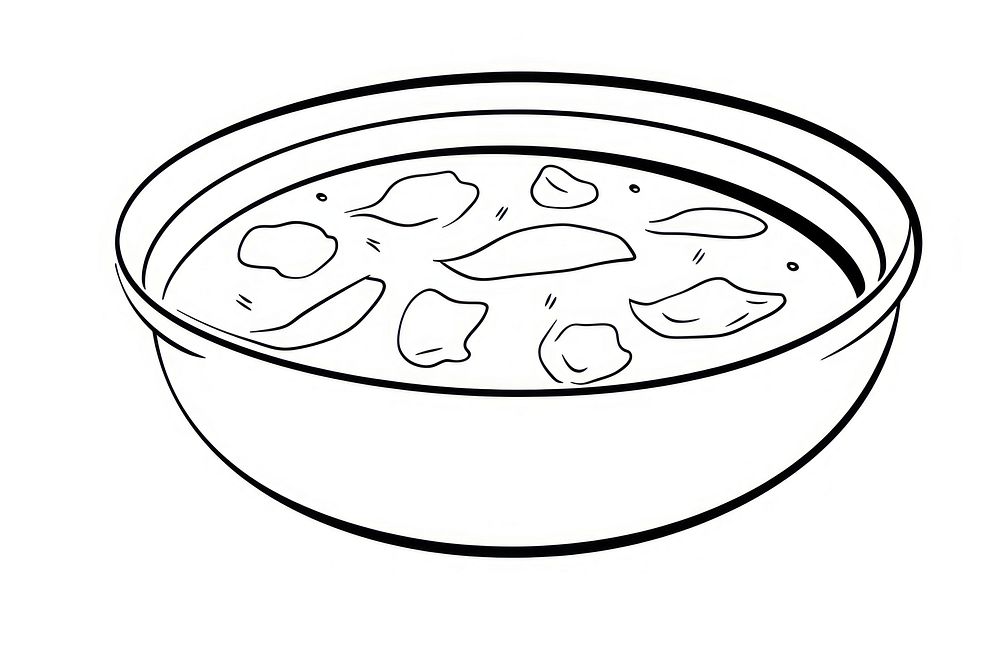 Line bowl dish food. AI generated Image by rawpixel.