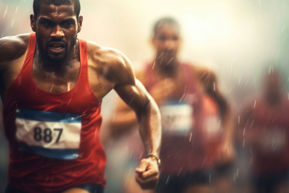 Running athlete adult male. AI generated Image by rawpixel.