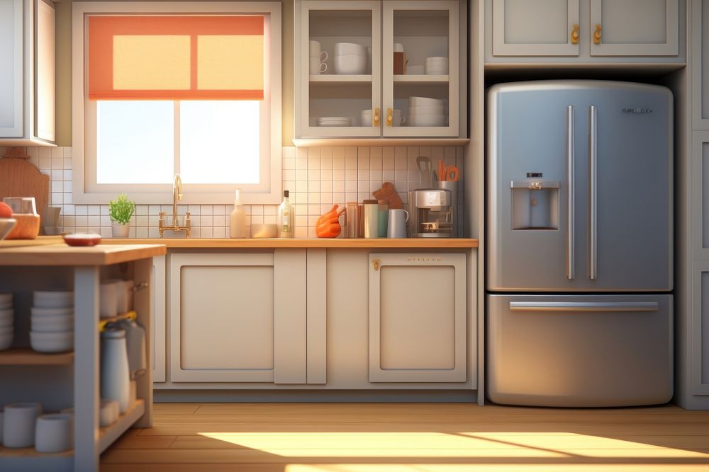 Kitchen refrigerator appliance architecture. AI generated Image by rawpixel.