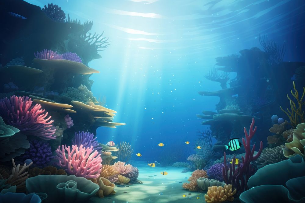 Underwater ocean outdoors nature. AI generated Image by rawpixel.