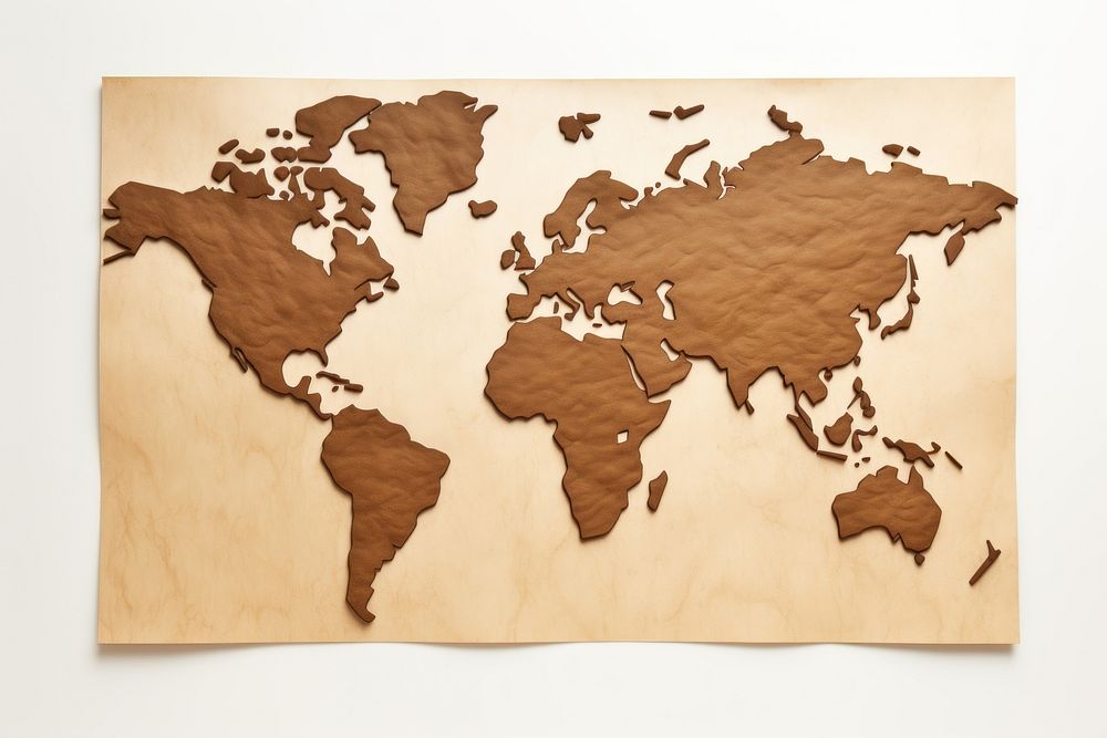 Map world paper topography. AI generated Image by rawpixel.