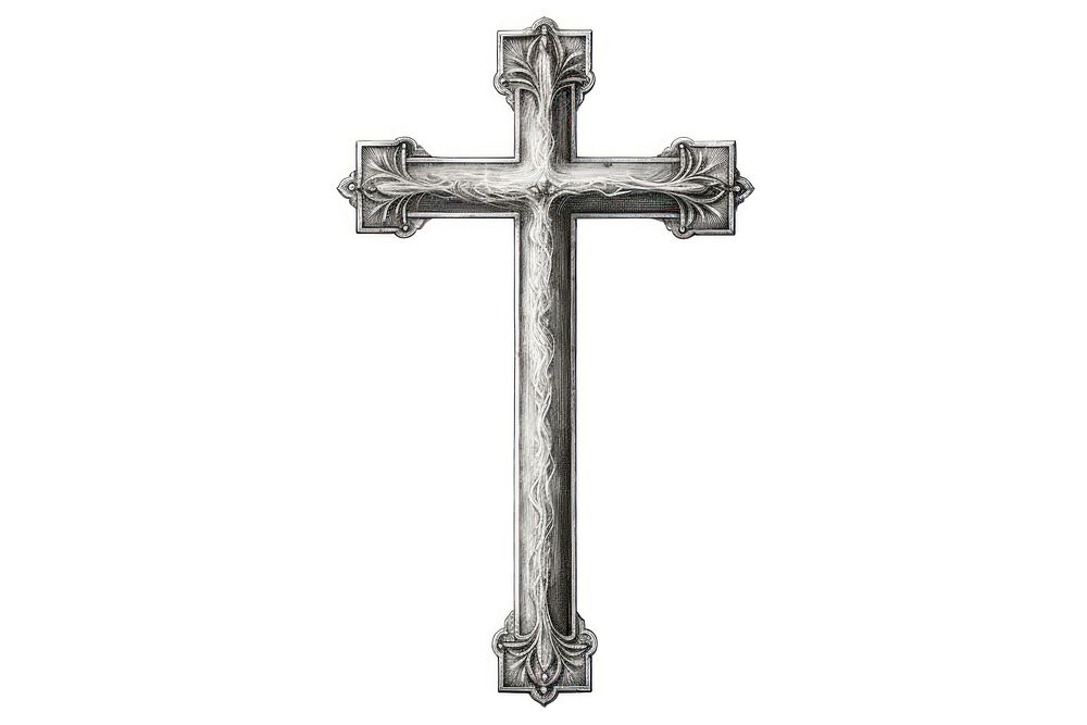Cross crucifix symbol sketch. AI generated Image by rawpixel.