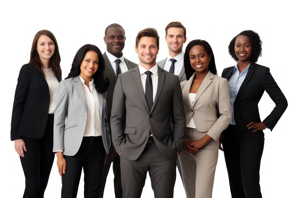 Adult woman suit white background. 