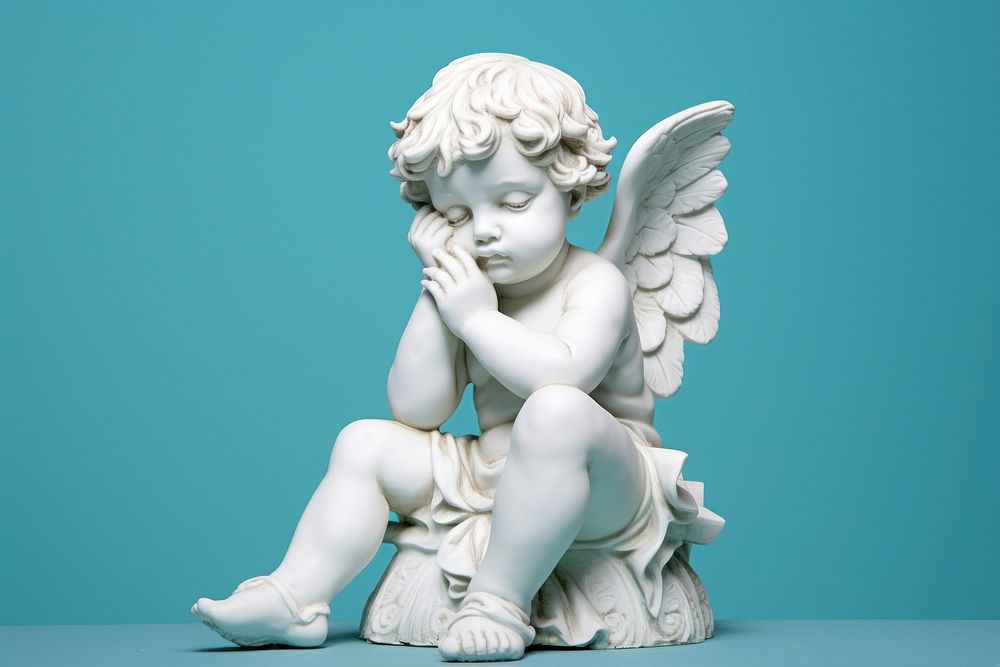 Figurine statue angel cute. AI generated Image by rawpixel.