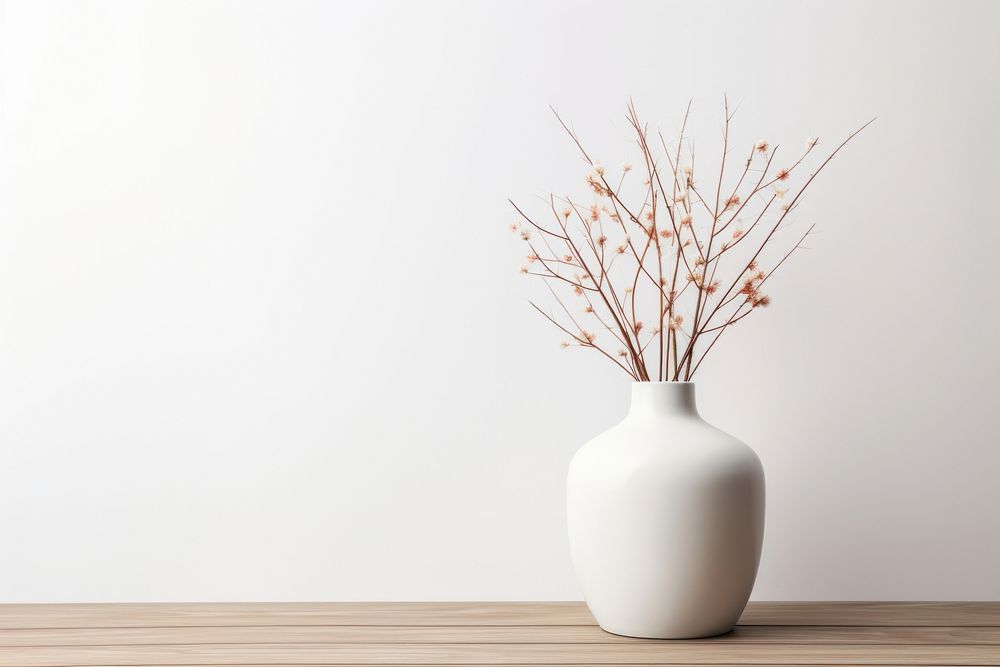 Vase porcelain flower table. AI generated Image by rawpixel.