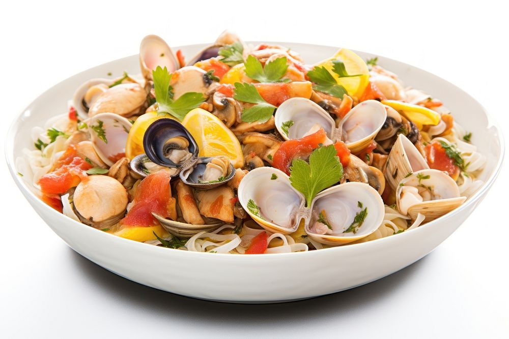 Clam seafood pasta plate. AI generated Image by rawpixel.