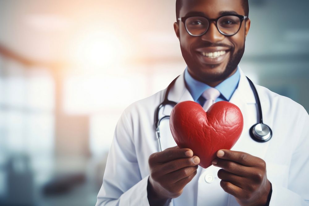 Standing doctor heart adult. AI generated Image by rawpixel.