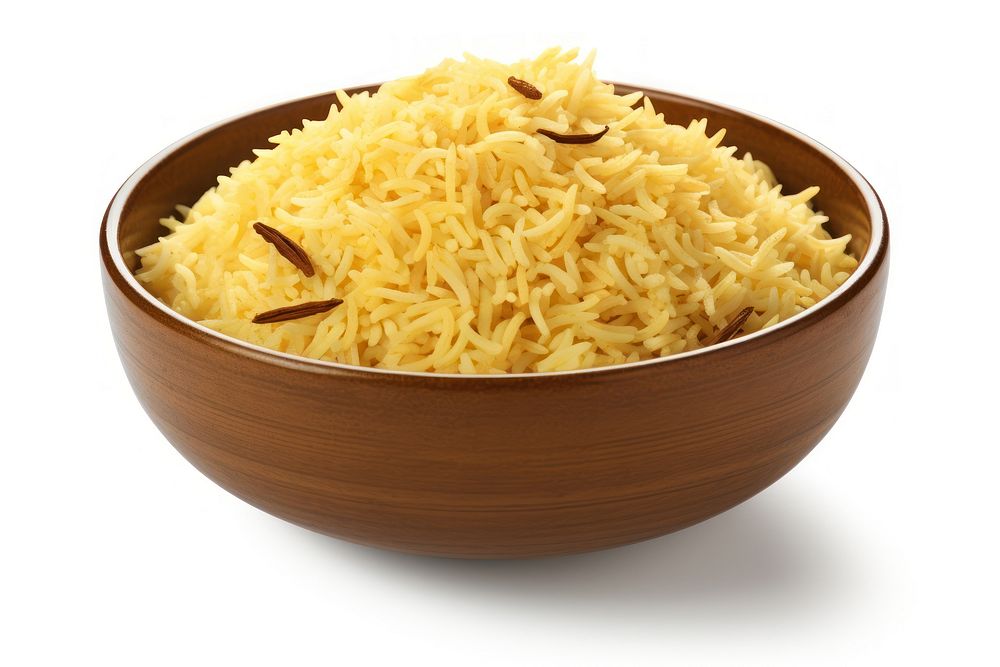Rice food bowl white background. AI generated Image by rawpixel.