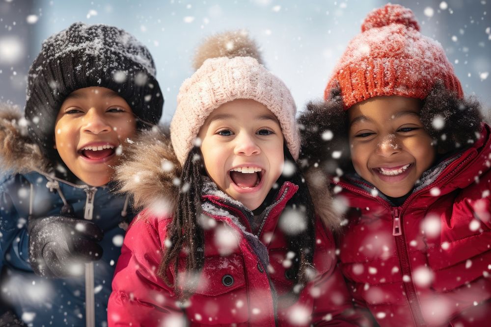 Snow portrait outdoors photo. 