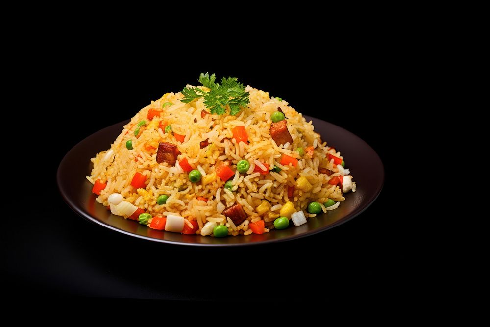 Rice plate food fried rice. AI generated Image by rawpixel.