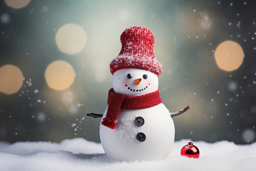 Snowman decoration outdoors winter. AI generated Image by rawpixel.