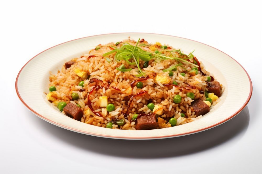 Plate rice food meal. AI generated Image by rawpixel.