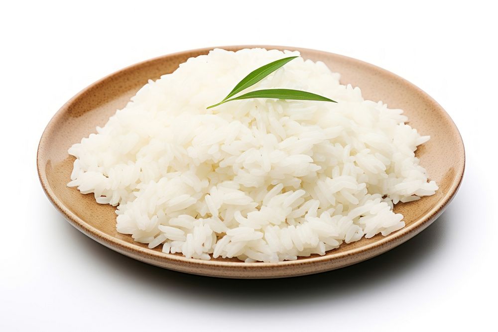 Rice white plate food. AI generated Image by rawpixel.
