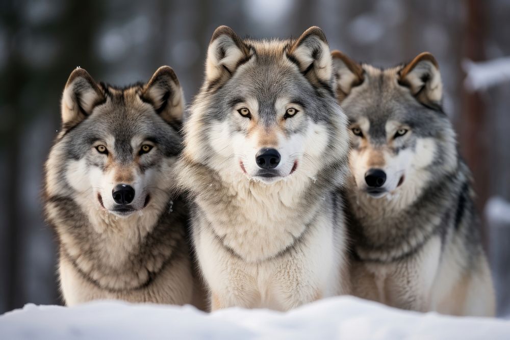 Wolf portrait animal mammal. AI generated Image by rawpixel.