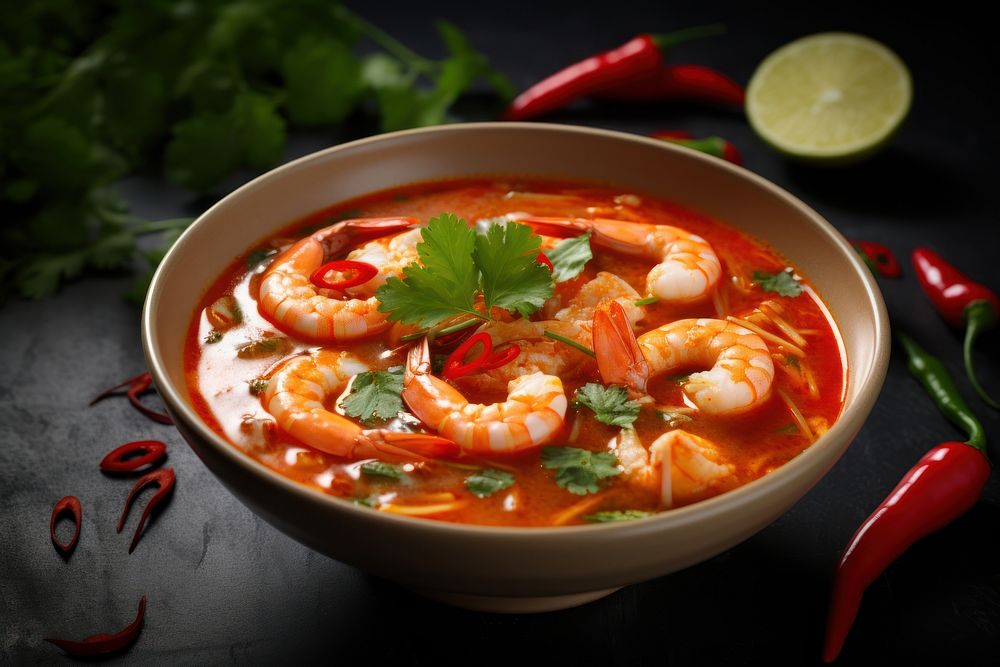 Food seafood shrimp curry. AI generated Image by rawpixel.