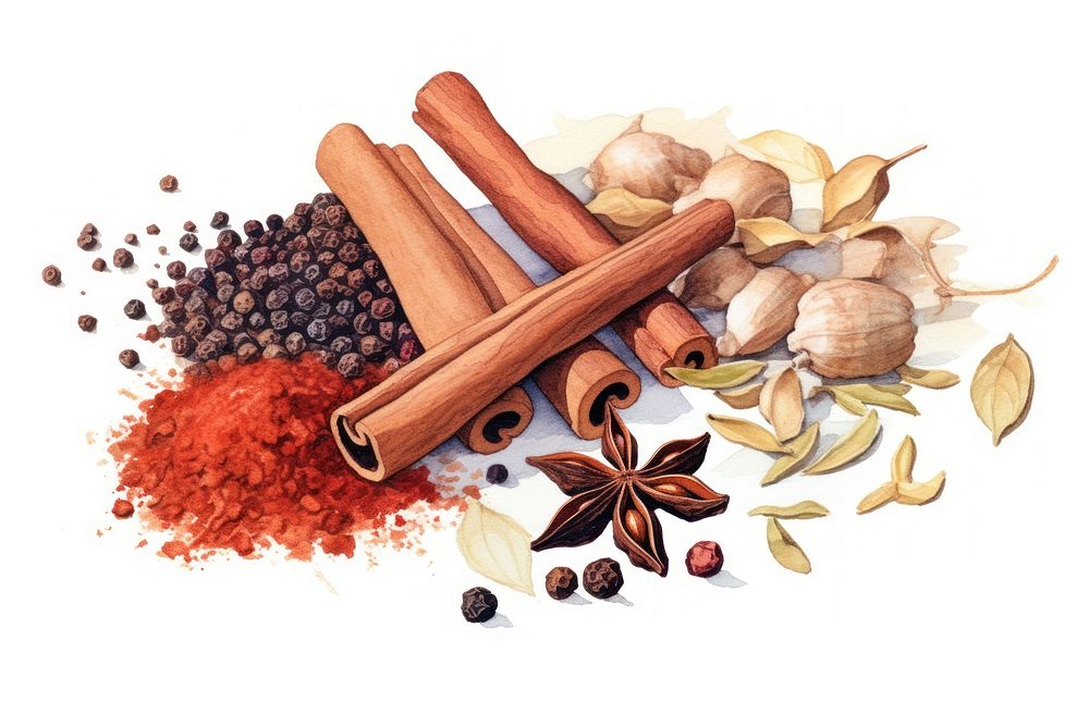 Spice food white background ingredient. 