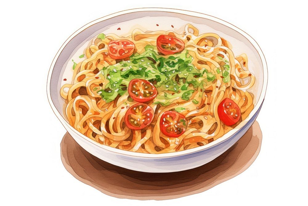 Noodle spaghetti pasta plate. AI generated Image by rawpixel.
