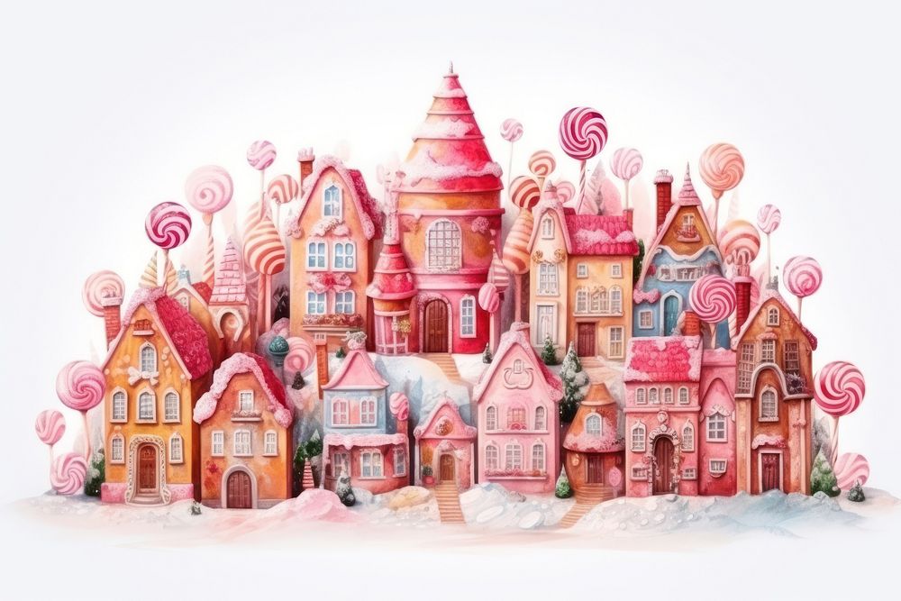 Candy food confectionery architecture. AI generated Image by rawpixel.