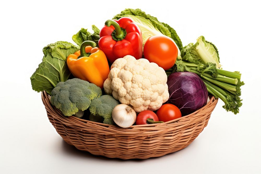 Vegetable basket cauliflower plant. 