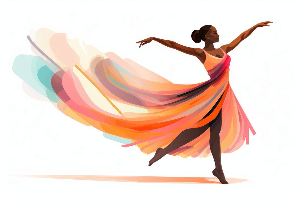 Adult ballerina dancing drawing. AI generated Image by rawpixel.