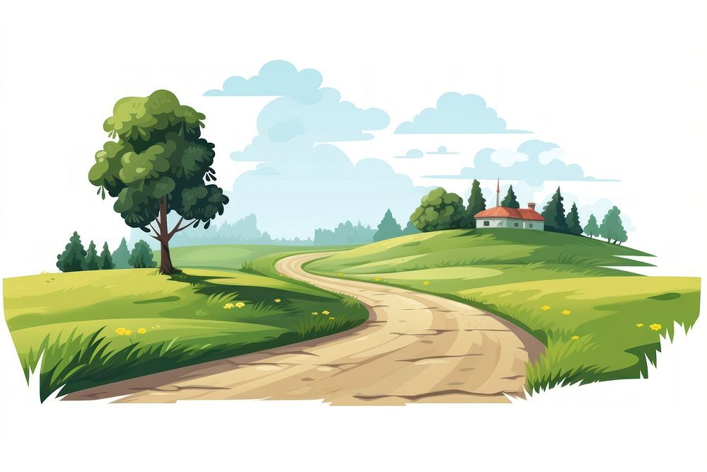 Road landscape grassland outdoors. AI generated Image by rawpixel.