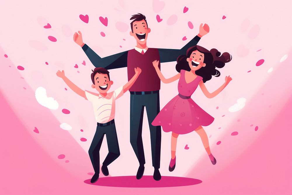 Dancing pink pink background togetherness. AI generated Image by rawpixel.