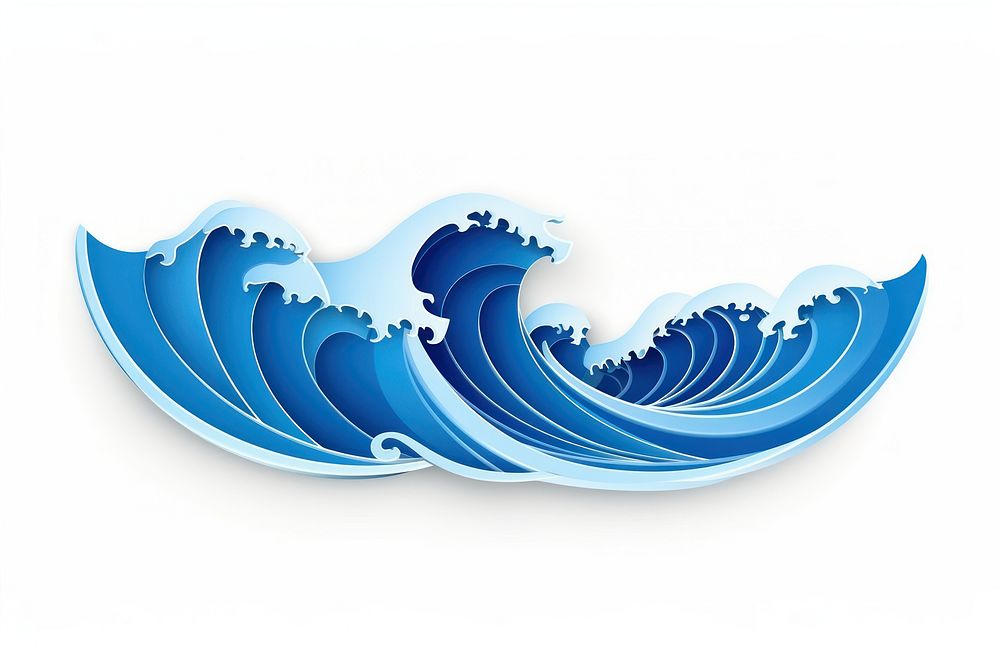 Ocean wave blue logo. AI generated Image by rawpixel.