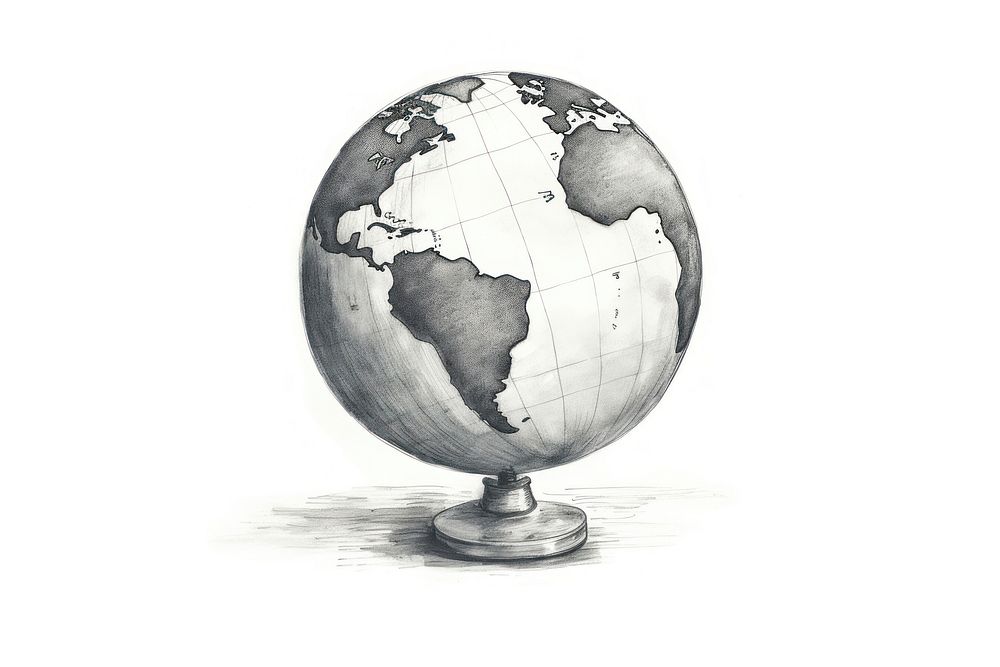 Globe monochrome planet space. AI generated Image by rawpixel.