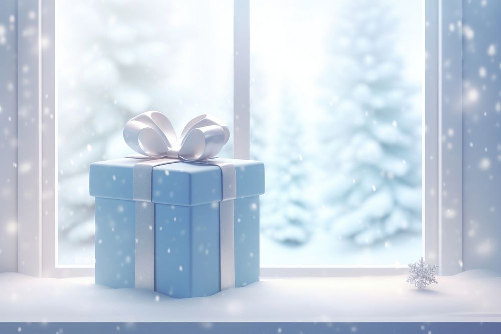 Window christmas gift snow. AI generated Image by rawpixel.
