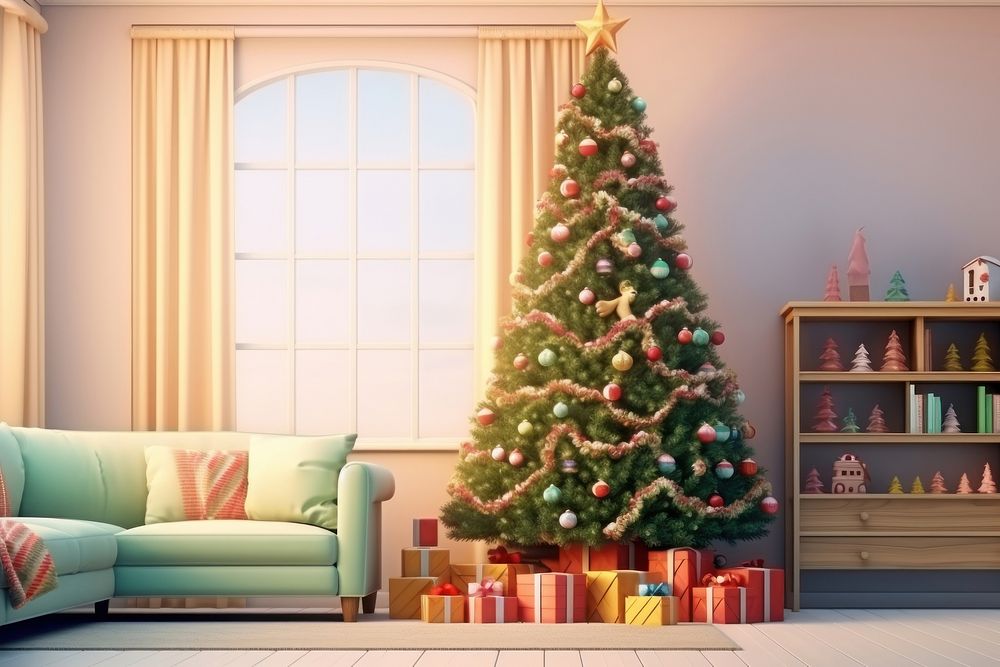 Christmas furniture tree christmas tree. AI generated Image by rawpixel.
