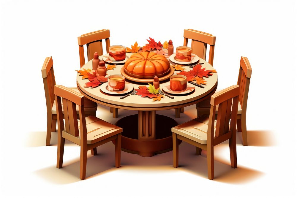 Table thanksgiving furniture cartoon. AI generated Image by rawpixel.